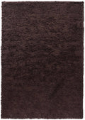 Brown Oxford shaggy rug, flat portrait view