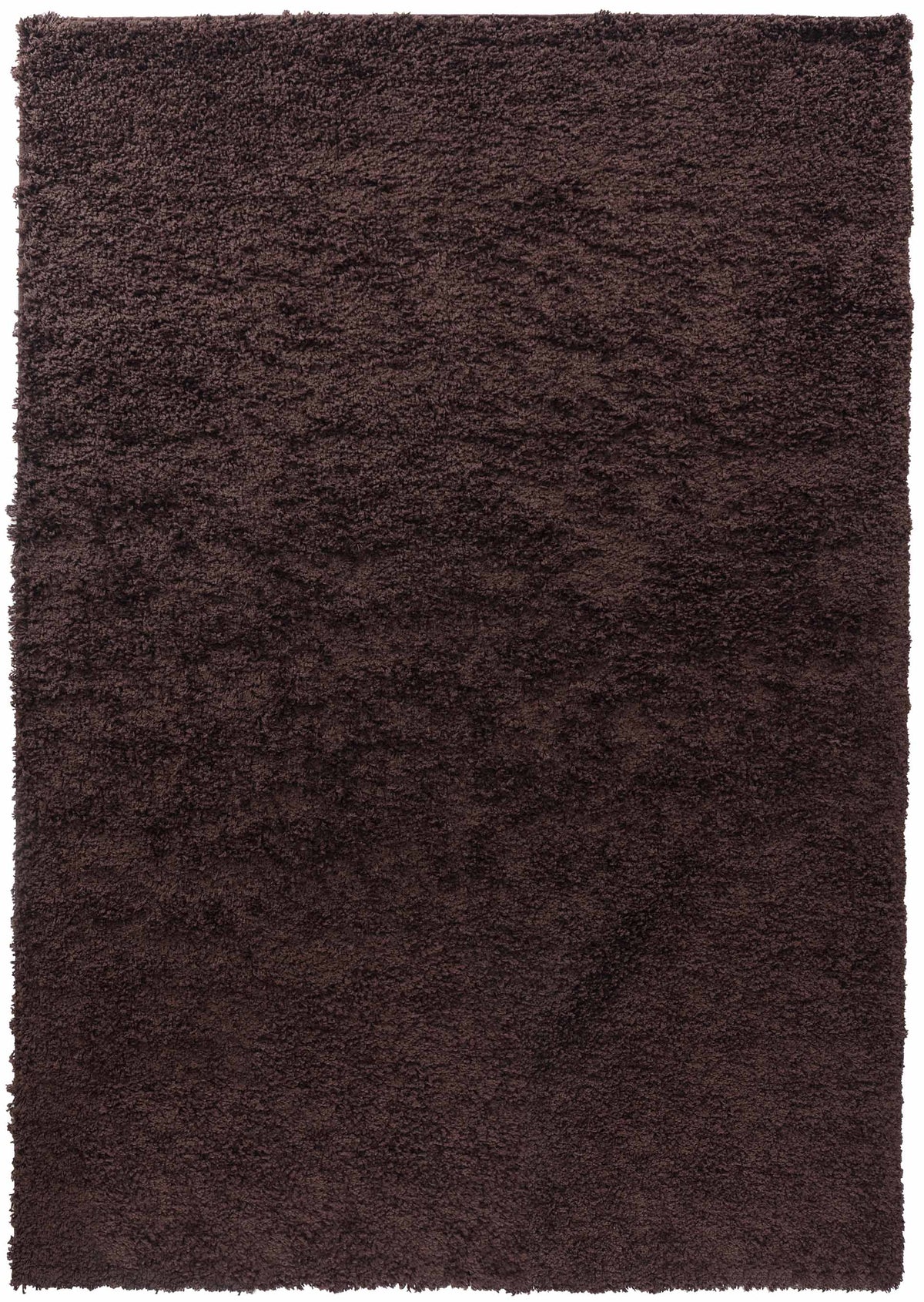 Brown Oxford shaggy rug, flat portrait view