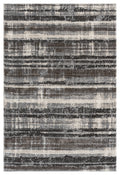 Grey Eleanor Linear embossed abstract rug, flat portrait view