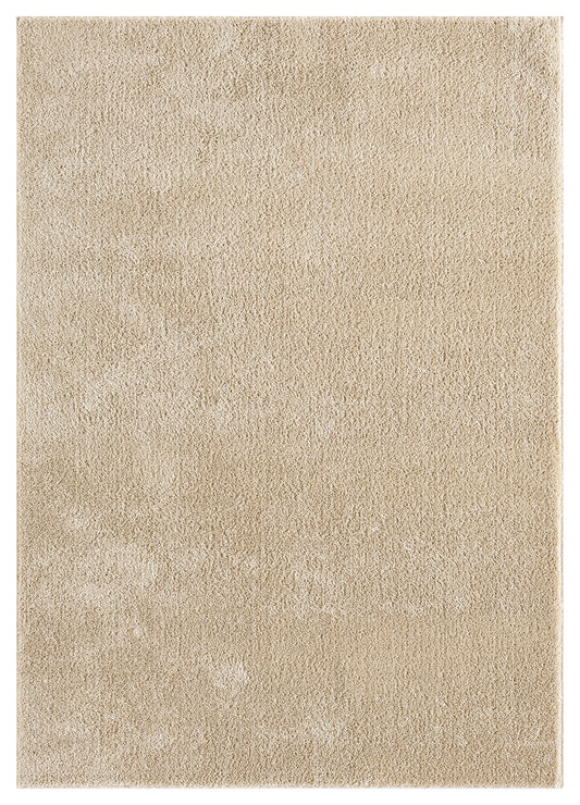 Light Beige Comfy fluffy rug, flat portrait view
