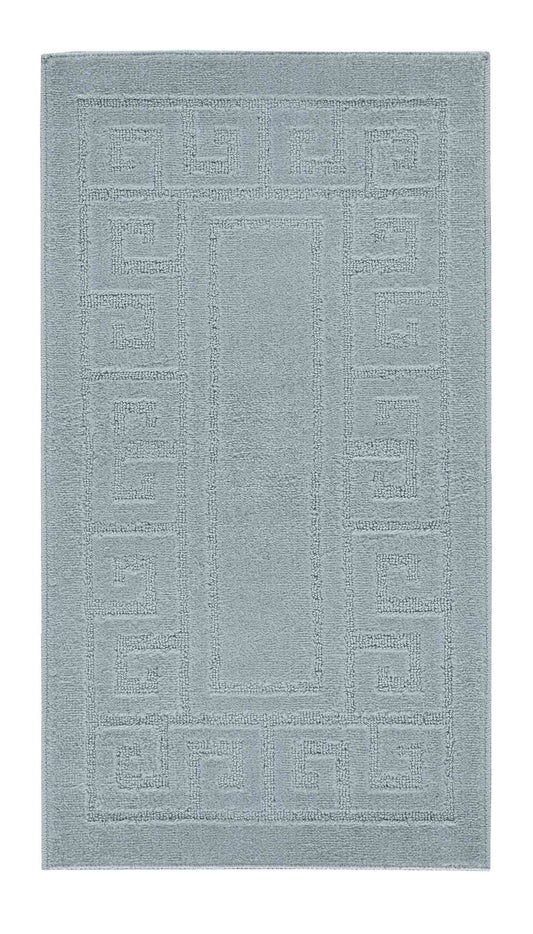 Silver Ivy Greek Key door mat, flat portrait view