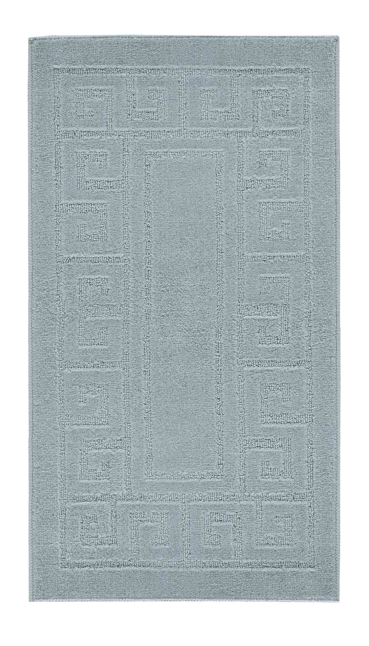 Silver Ivy Greek Key door mat, flat portrait view