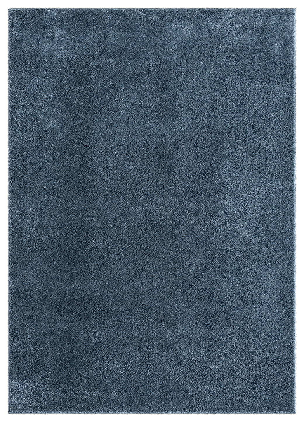 Navy Blue Comfy fluffy rug, flat portrait view