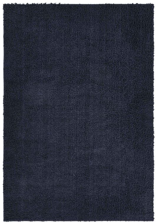 Navy Blue Ainsley shaggy rug, flat portrait view