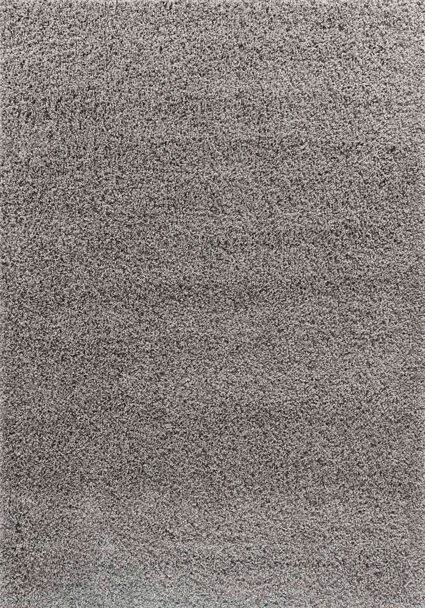 Grey Oxford shaggy rug, flat portrait view