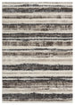 Mocha Eleanor Linear embossed abstract rug, flat portrait view