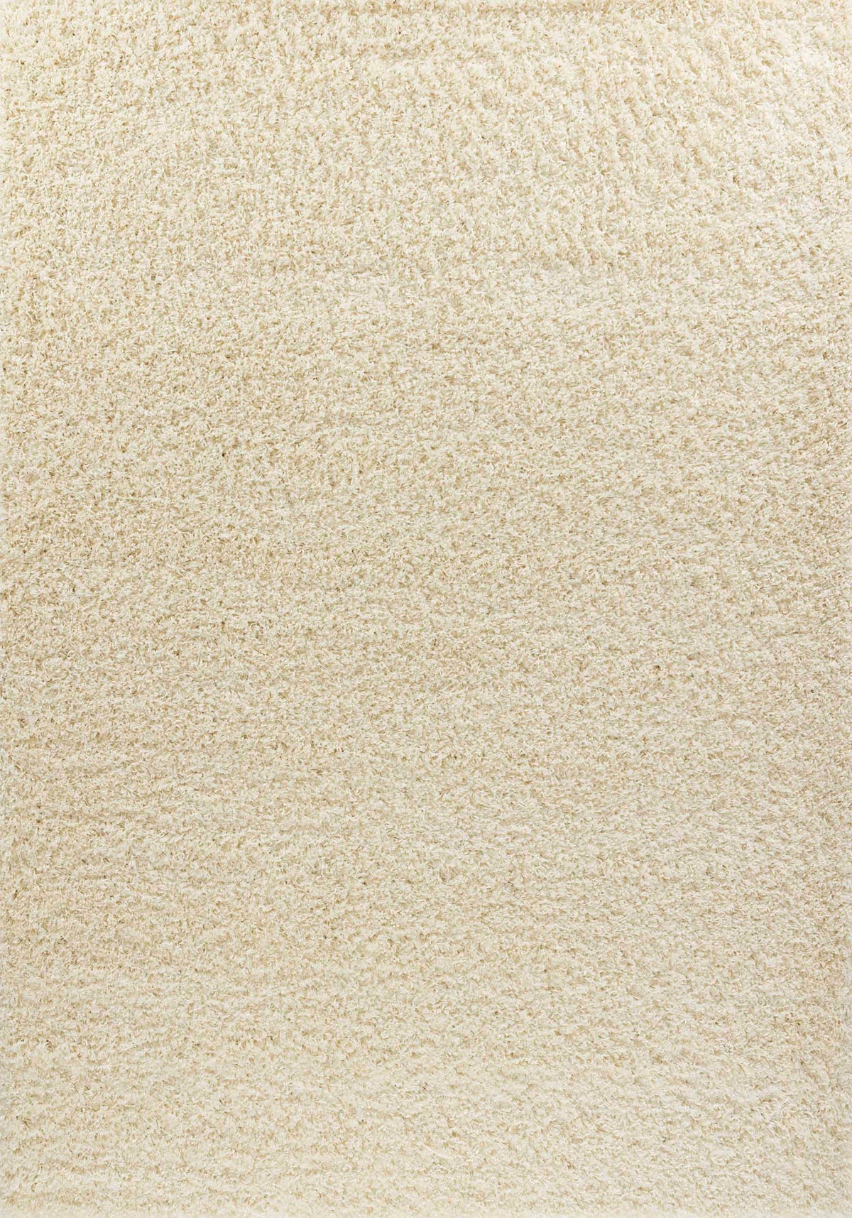 Ivory Oxford shaggy rug, flat portrait view