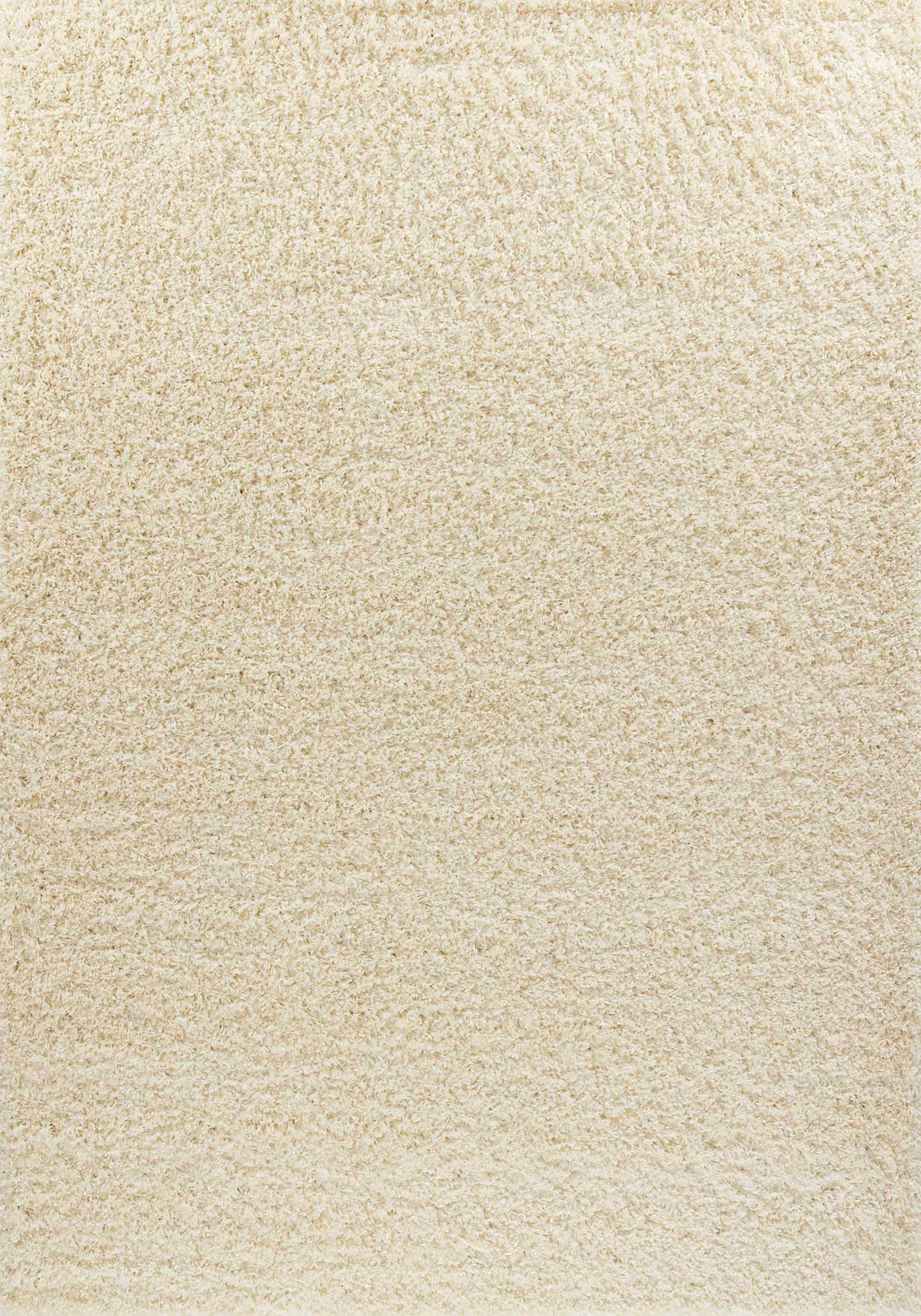 Ivory Oxford shaggy rug, flat portrait view