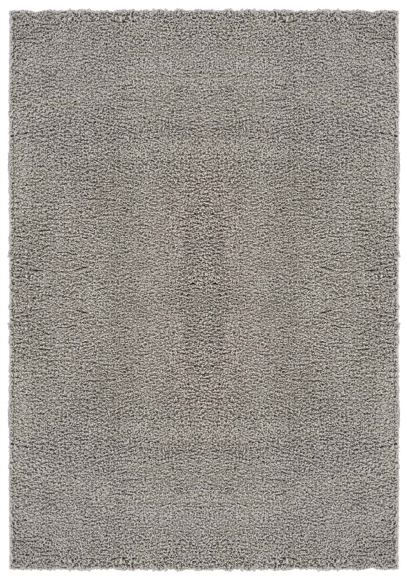 Grey Ainsley shaggy rug, flat portrait view