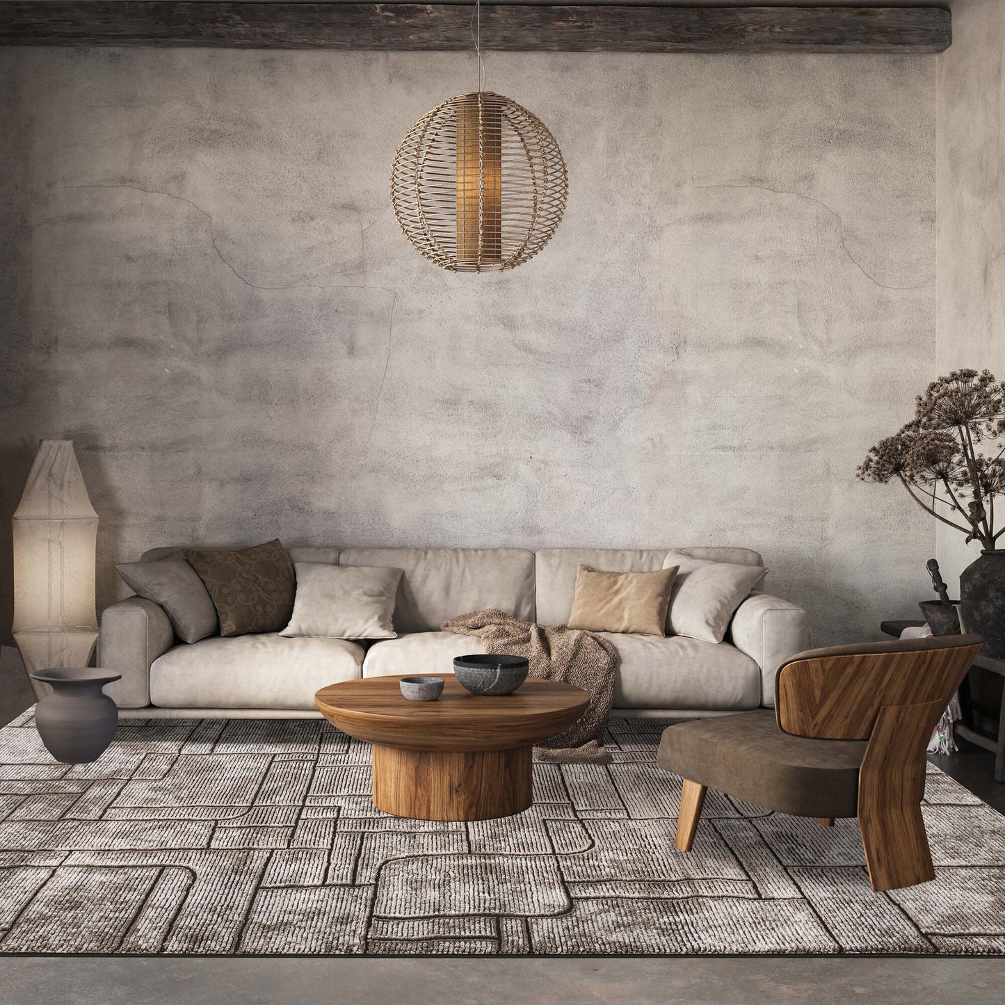 Belgravia Metallic Rug - Cobble Mocha