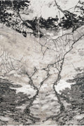 Elysium Huracan metallic abstract rug, styled view 2