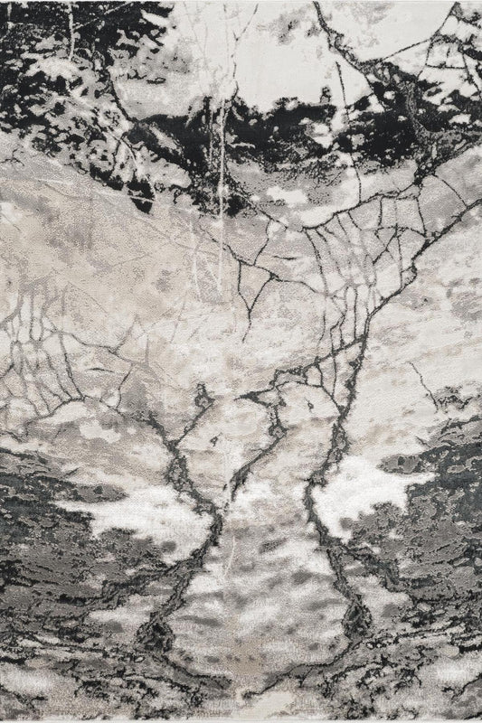 Elysium Huracan metallic abstract rug, styled view 2
