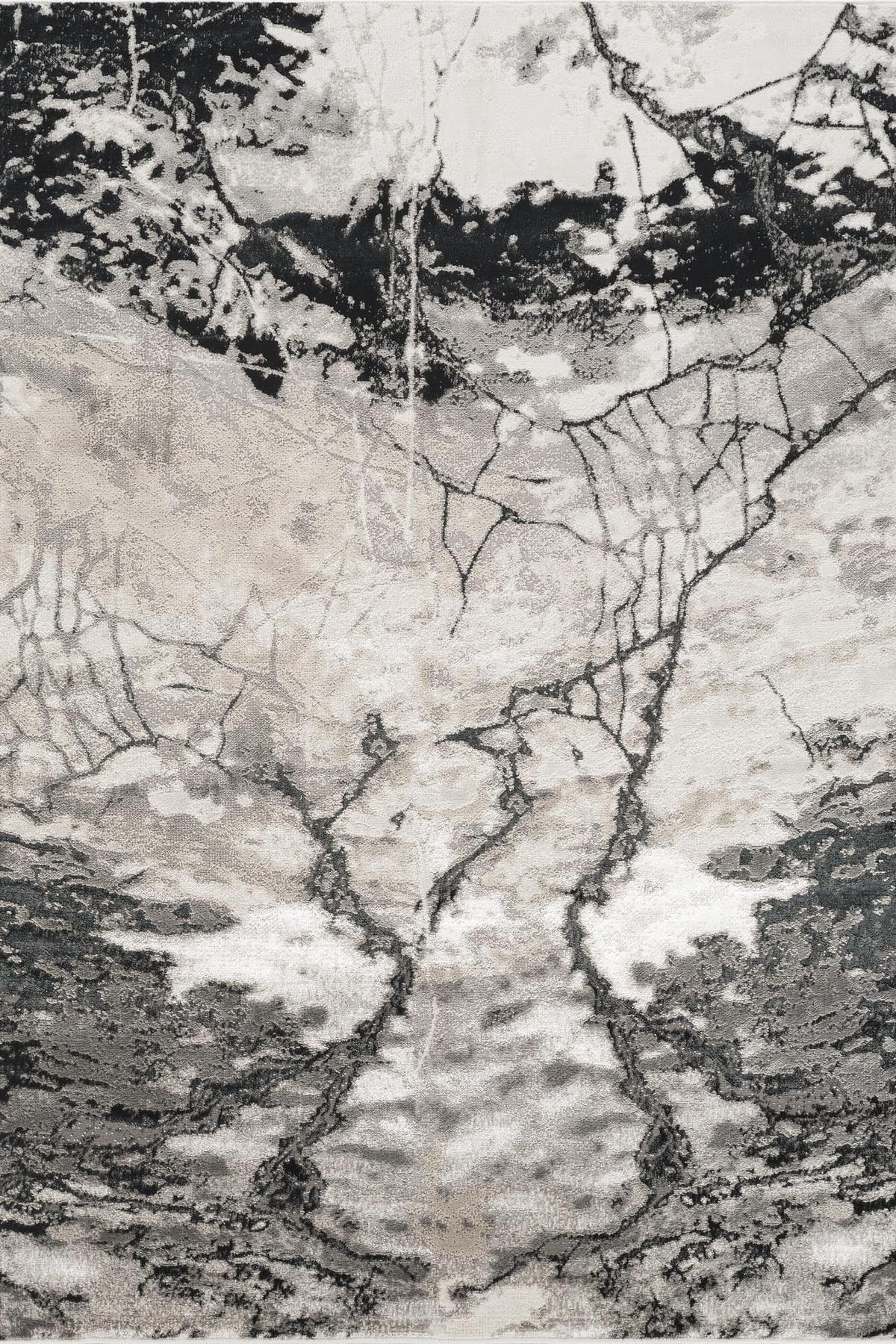 Elysium Huracan metallic abstract rug, styled view 2