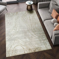 Novu Metallic Abstract Rug - Stream Beige